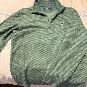 Vineyard Vines Men's Zip-Up Sweater in Green